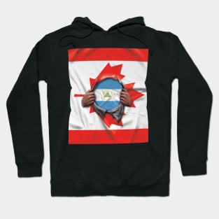 Nicaragua Flag Canadian Flag Ripped - Gift for Nicaraguan From Nicaragua Hoodie